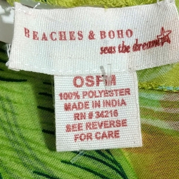 BEACHES & BOHO SHEER FLORAL SARONG SWIMSUIT COVER SIZE OS NWT - Picture 6 of 7